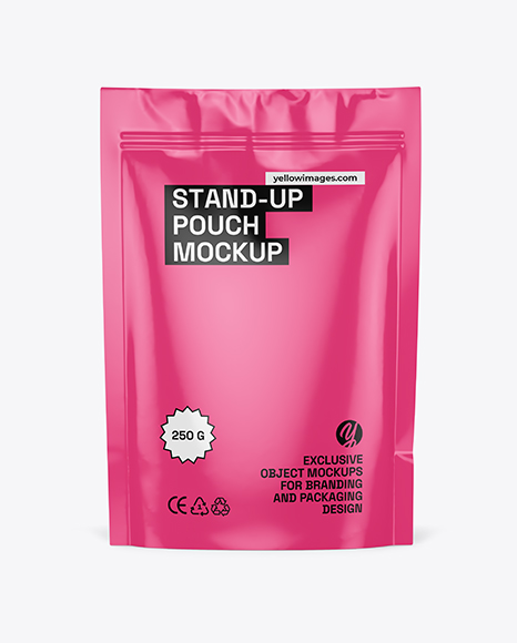 Glossy Stand Up Pouch Mockup