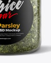 Plastic Jar with Parsley Flakes Mockup