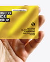 Semi-Transparent Business Card in a Hand Mockup