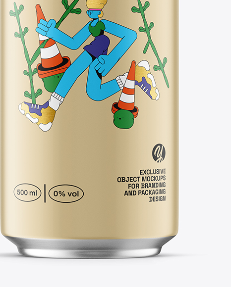 Aluminium Drink Can with Matte Finish Mockup