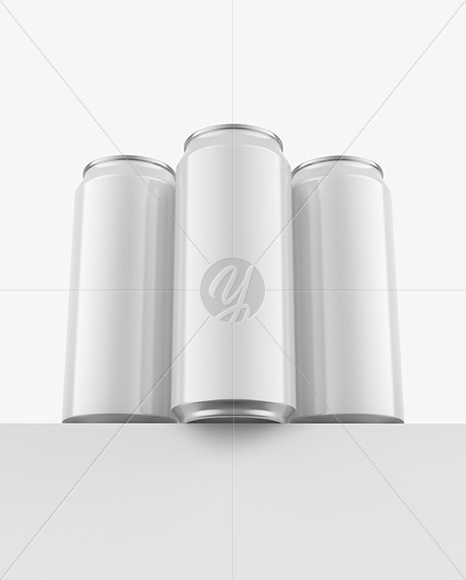 Three Glossy Cans Mockup