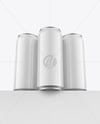 Three Glossy Cans Mockup