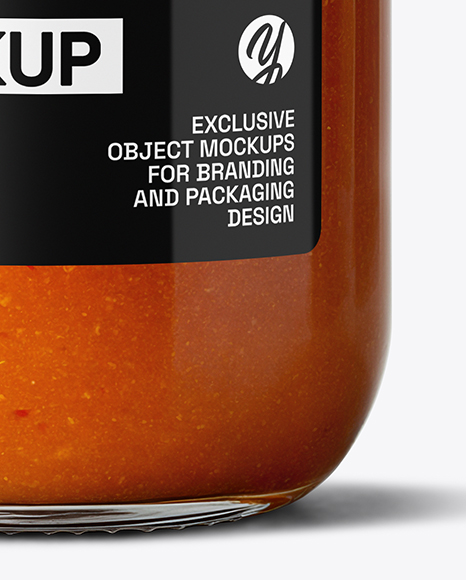 Clear Glass Jar with Lobster Bisque Mockup