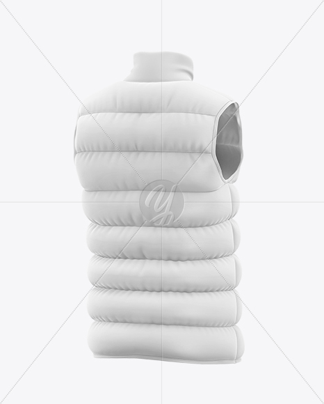 Matte Down Vest Mockup – Back Side View