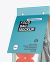 Glossy Metallic Package with Paper Label Mockup