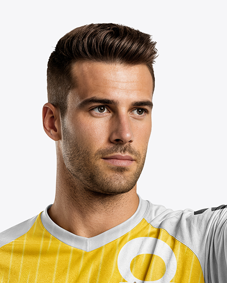 Soccer Goalkeeper Wearing Long Sleeve Jersey and Shorts Mockup
