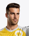 Soccer Goalkeeper Wearing Long Sleeve Jersey and Shorts Mockup