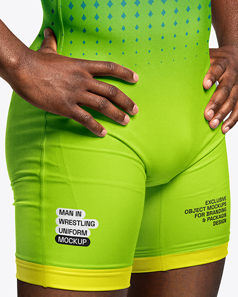 Afro-American Man Wearing Wrestling Uniform Mockup