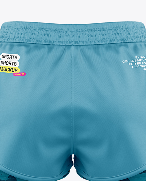 Women's Double-Layer Shorts Mockup - Back View
