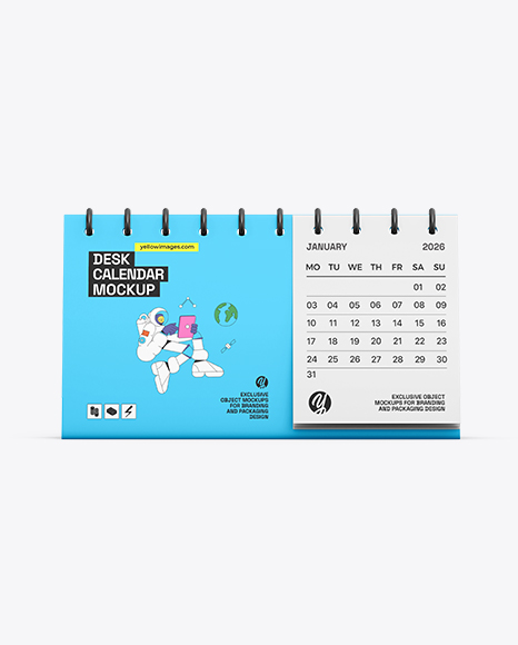 Desk Calendar Mockup – Front View
