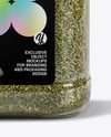 Square Plastic Jar with Dill Weed Spice Mockup