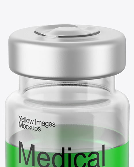 Clear Glass Medical Ampoule Mockup