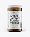 Amber Jar With Powder Mockup