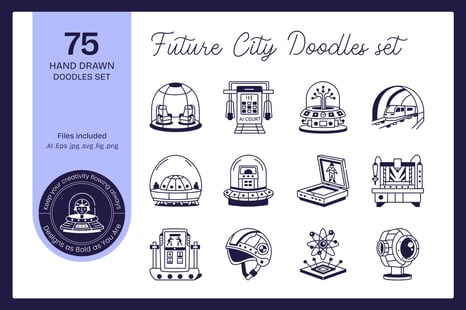Future City Drawing Art Set - Graphics