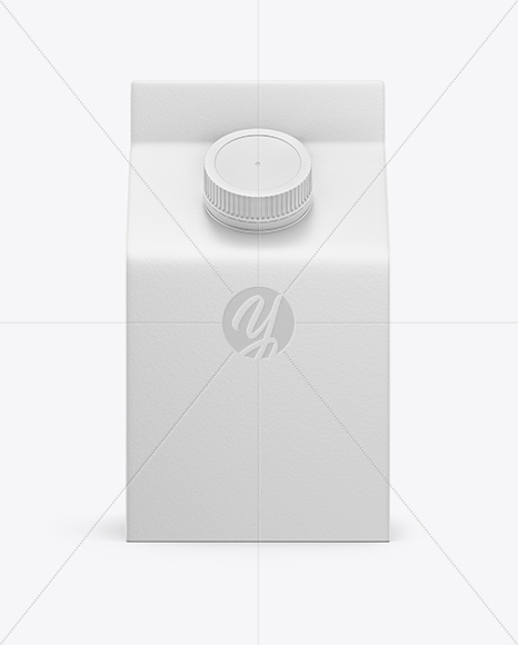 Matte Drink Carton Box Mockup - Front view