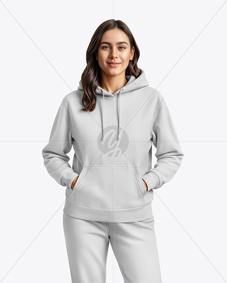 A Woman in a Hoodie Mockup
