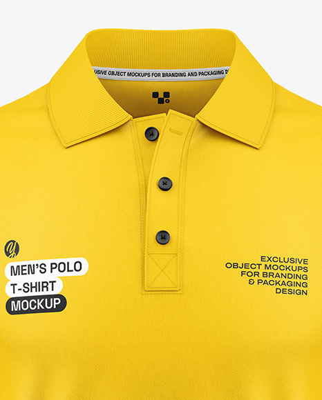 Men's Long Sleeve Polo Shirt Mockup - Front View