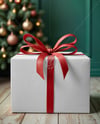 Christmas Gift Box with Red Bow Mockup