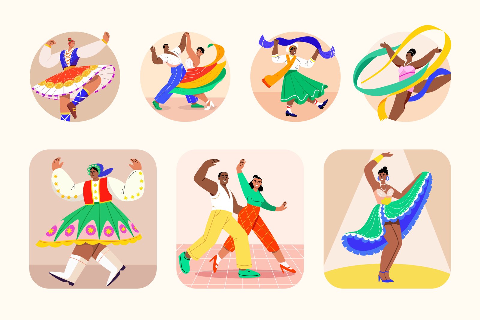 Dance Vector Illustration Set