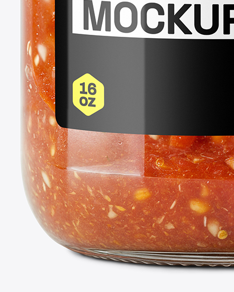 Jar with Tomato Bruschetta Mockup