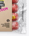 Clear Plastic Flow-Pack with Sausages in Kraft Paper Holder Mockup