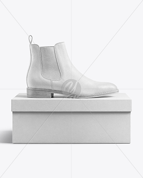 Chelsea Boot with Shoe Box Mockup