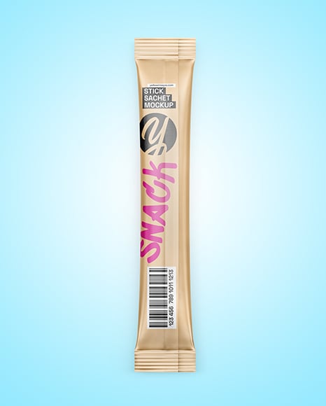 Matte Metallic Stick Sachet Mockup
