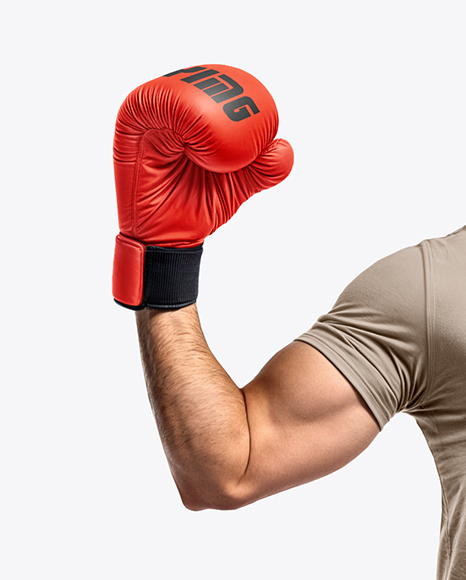 Male UFC Fighter Wearing T-Shirt and Shorts Mockup