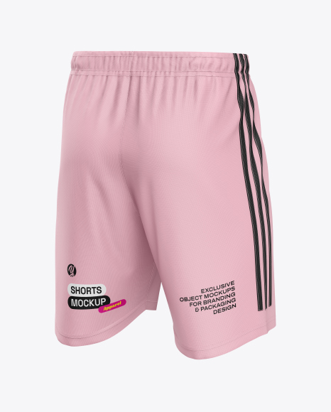 Soccer Shorts Mockup - Back Half Side View