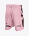 Soccer Shorts Mockup - Back Half Side View