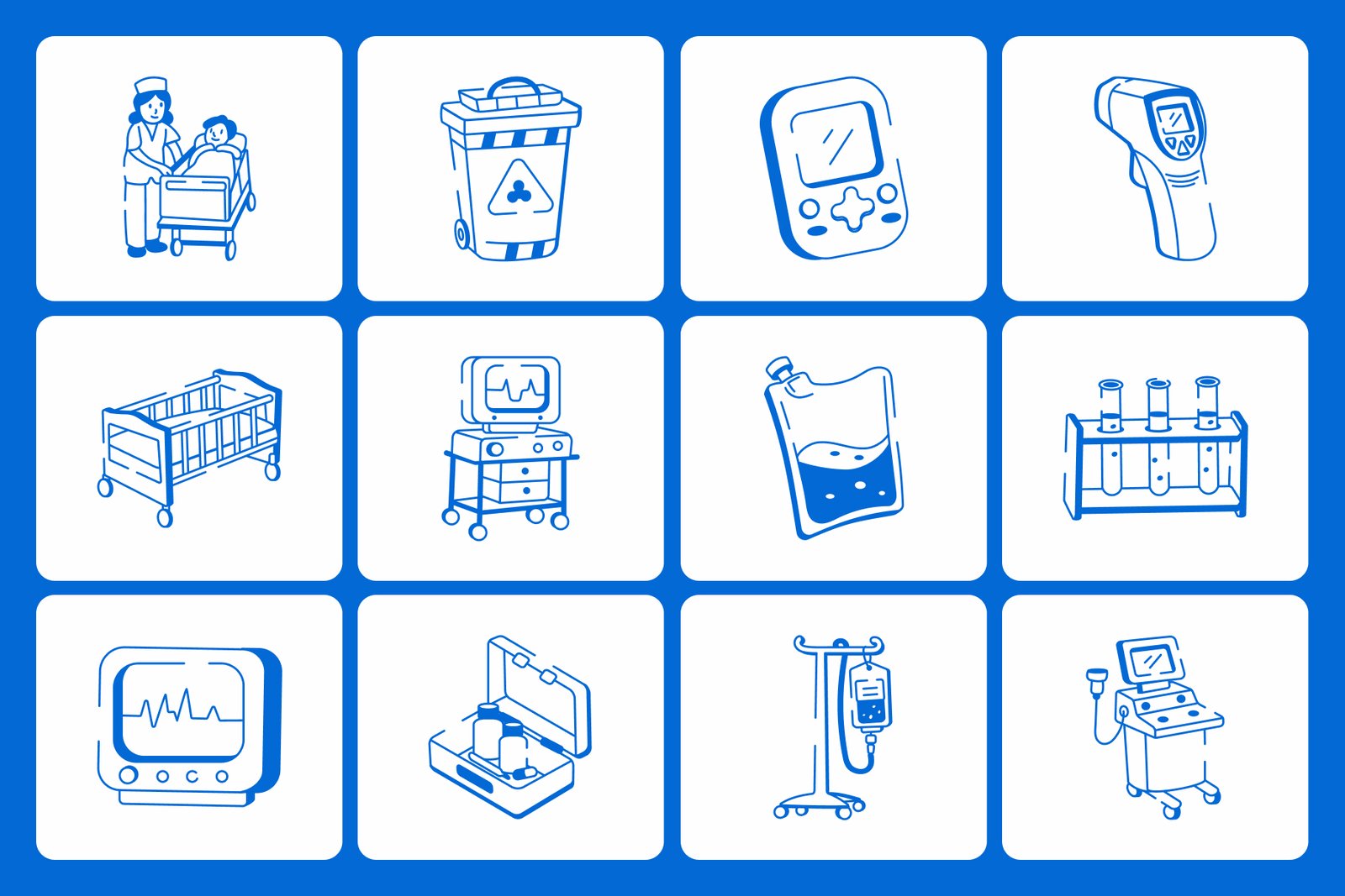 Nursing Doodles Icons Set
