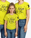 Family with a Girl Wearing T-shirts and Jeans Mockup