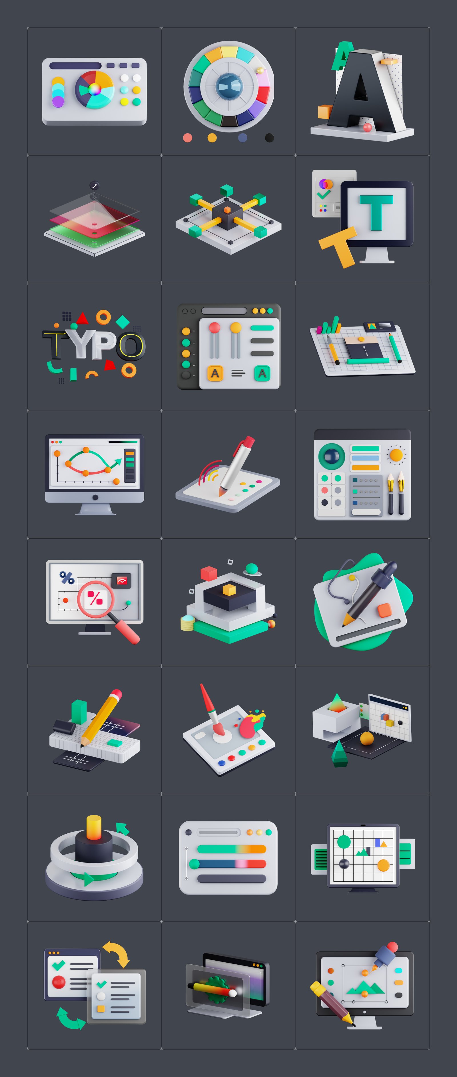 Graphic Design 3d Render