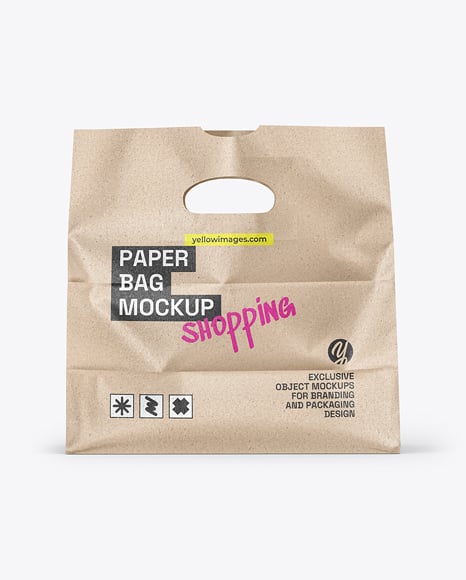 Kraft Paper Bag Mockup - Front View