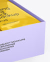 Box with Glossy Trading Card Packs Mockup