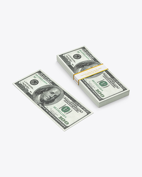 Money Stack and Banknote Mockup
