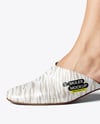 Pair of Mules on Woman's Legs Mockup