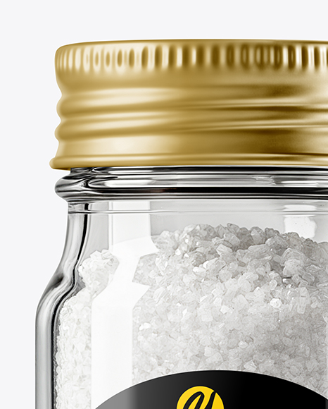 Glass Jar with Fine Salt Mockup