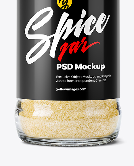 Spice Glass Jar with Garlic Powder Mockup