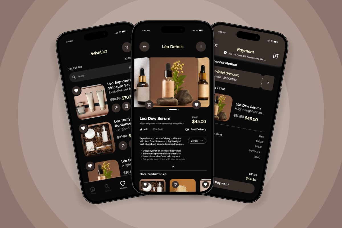 Velveta – Skincare E-commerce Mobile App UI Design