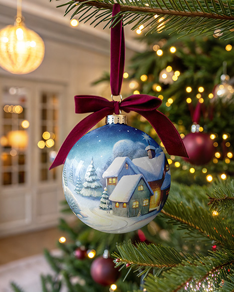 Glossy Christmas Ball Mockup