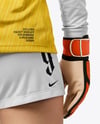 Female Goalkeeper Wearing Long Sleeve Soccer Jersey Mockup