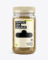 Clear Plastic Jar with Za'atar Spice Mockup