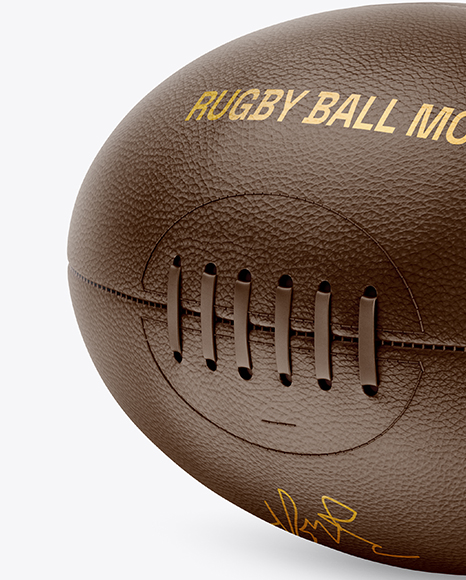 Leather Rugby Ball Mockup