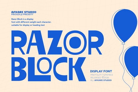 Razor Block – Unique Display Font - Fonts