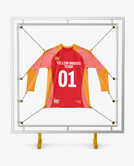 Training Jersey Hanging on a Hooked Frame Mockup