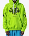 Elderly Black Man Wearing Hoodie and Sweatpants Mockup