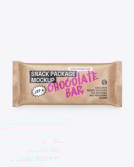 Kraft Snack Package Mockup - Kraft+Package+W+Croissant+Mockup+In+Packaging+Mockups+On+Yellow