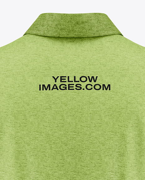 Men's Heather Polo Shirt Mockup - Back View