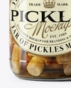 Glass Jar with Pickled Porcini Mushrooms Mockup